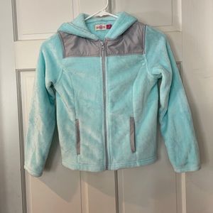 Light Blue Furry Zip Up Hoodie